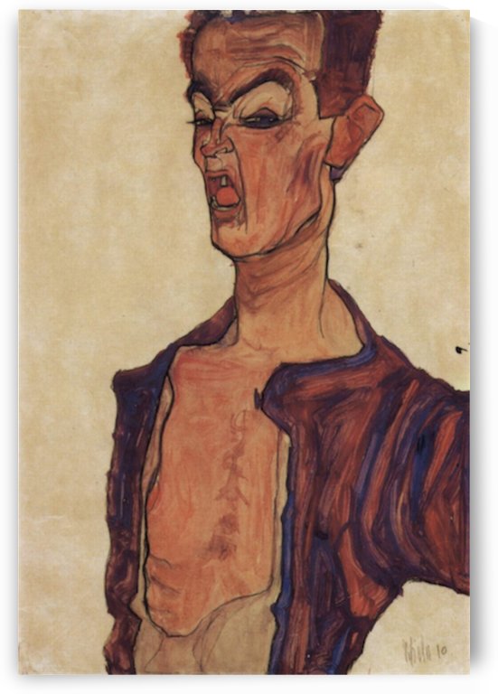 Self-Portrait Screaming, 1910 by Egon Schiele