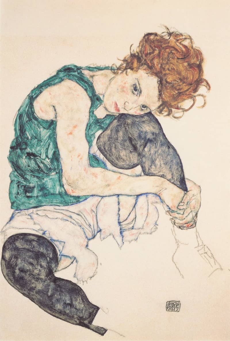 Sitting Woman with Legs Drawn Up, 1917 by Egon Schiele