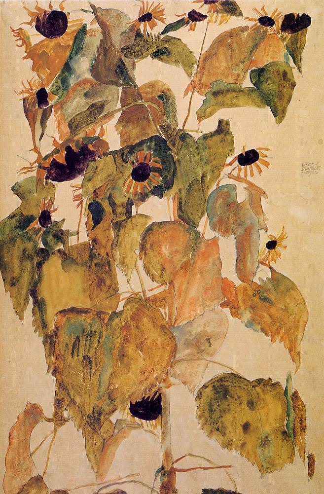 Sunflowers, 1911 by Egon Schiele