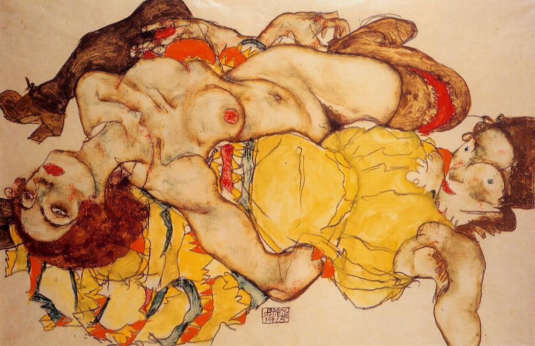 Two Girls Lying Entwined, 1915 by Egon Schiele