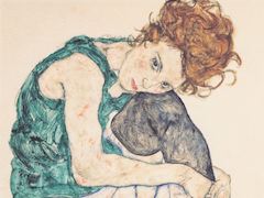 Sitting Woman with Legs Drawn Up by Egon Schiele